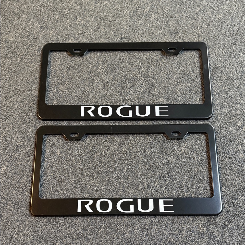 Nissan Rogue Black Metal License Plate Frame Set